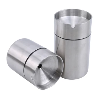 

Detachable Stainless Steel Ashtray Creative With Lid Windproof Car Ashtray Fashion Business Gift Send Boyfriend Home Decoration
