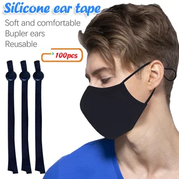 

Diy Elastic Band Ear Rope Knitting Band With Adjustable Button Sewing 100pcs Elastic Band Sewing Accessories Elastique Couture