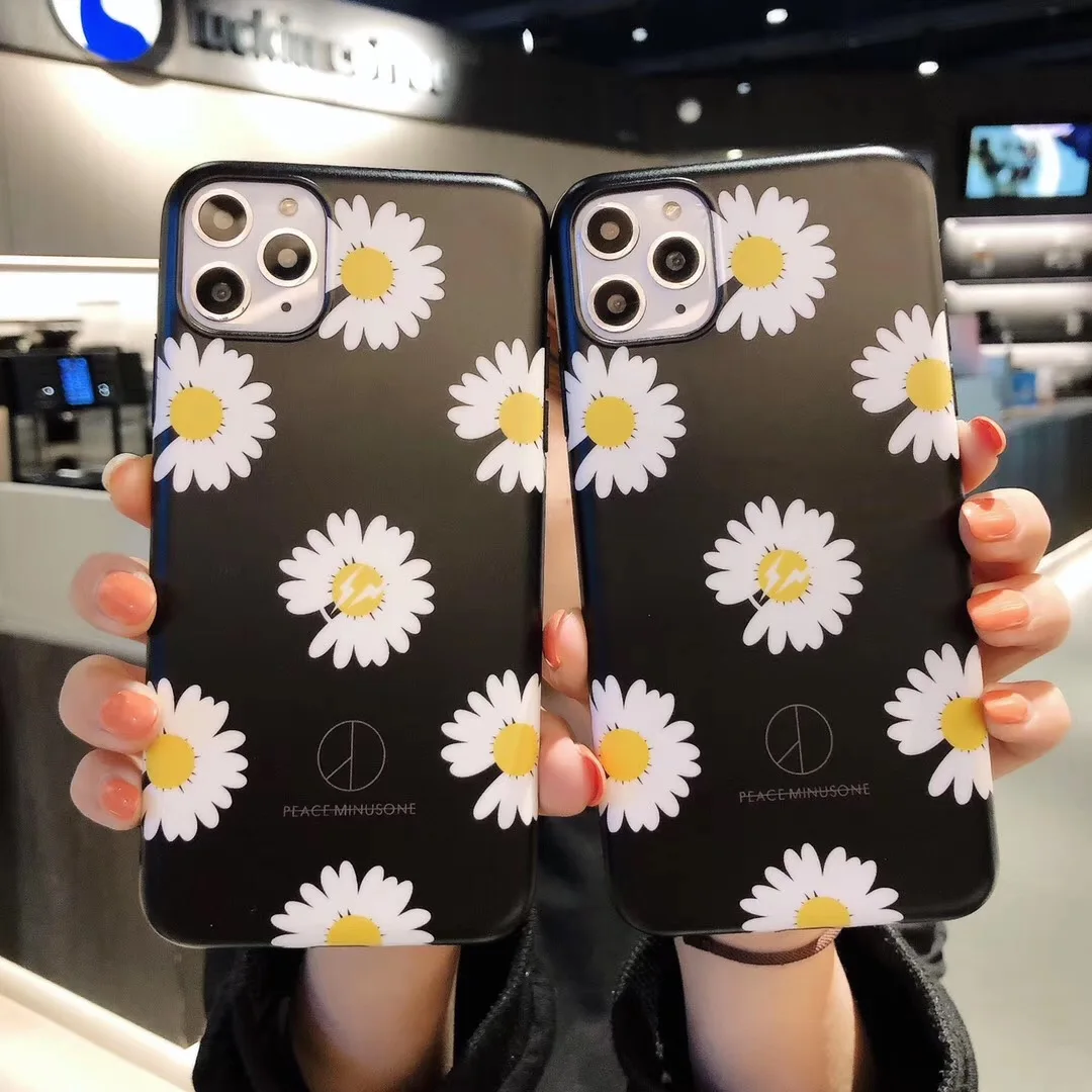 Korean Ins Brand G Dragon Peaceminusone X Fragment Daisy Flower Phone Case For Iphone 7 8 6 S Plus 11 Pro X Xs Max Xr Cover Buy At The Price Of