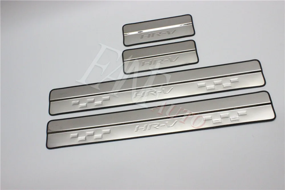 Нержавеющая сталь светодиодные пороги Накладка защита порогов защитная накладка для Honda VEZEL HRV HR-V
