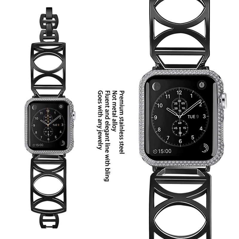 Для Apple Watch 38/40 мм Для женщин часы браслет Нержавеющая сталь заменить ремешок для серии 4 3 ремень