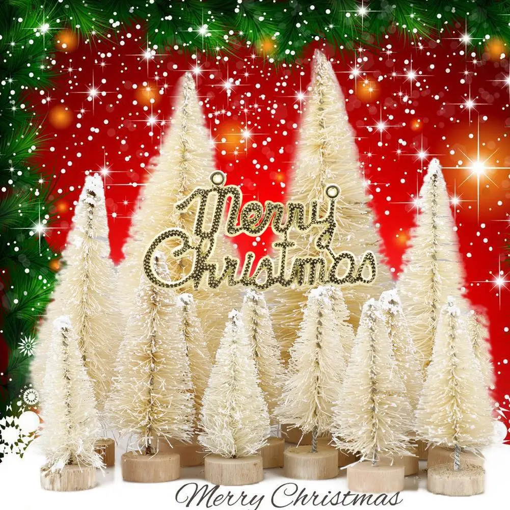 57Pcs Mini Christmas Tree Fake Pine Trees DIY Colorful Xmas Photo Prop for Christmas Party Table Decoration New Year Home Decor