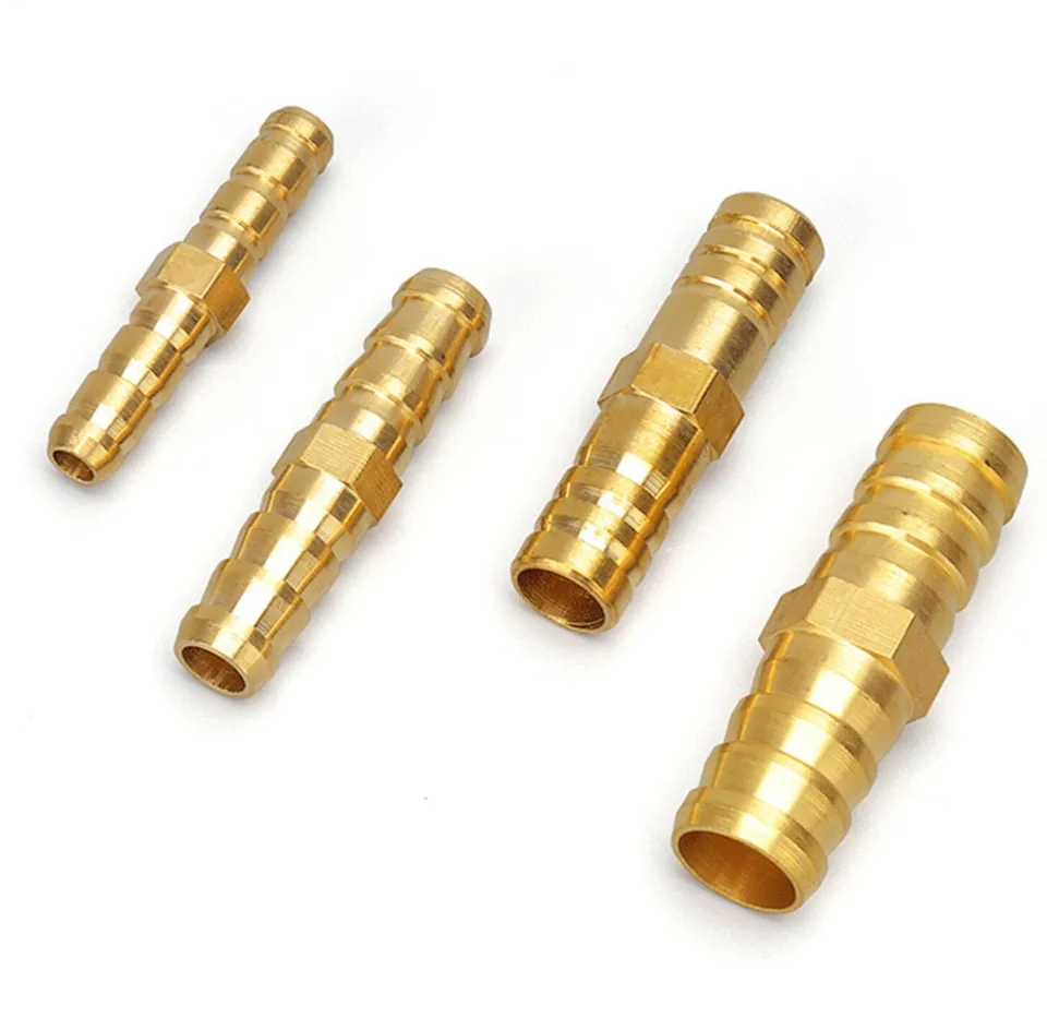 Brass Fittings Assortment Brass Hose Barb Fitting Assortment Kit - 1/4" 5/16" 3/8" 1/2" Splicers With Stainless Steel Clamps For Air, Fuel & Fluid Lines Hose Splicer Mender Kit