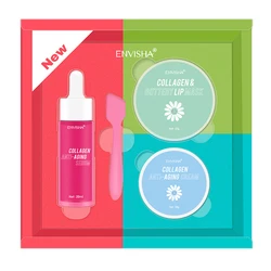 ENVISHA Collagen Skin Care Set Face Cream Serum Lip Mask Anti-Aging Wrinkle Whitening Moisturizing Shrink Pores Smooth Dryness