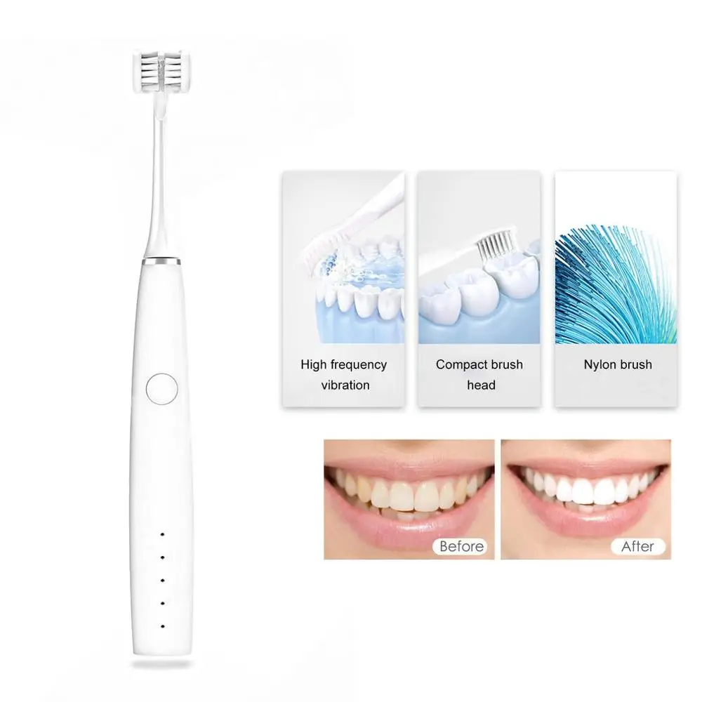 

Automatic Waterproof 3d Wrapped No Dead Angle Ultrasonic Vibration Induction Charging Adult Electric Toothbrush