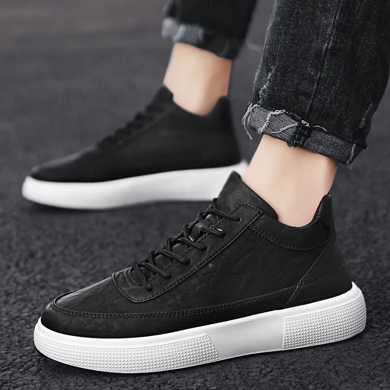 

Hight-top MEN'S Shoes Autumn 2019 New Style Trendy Shoes Winter plus Velvet White Shoes Warm Mid-top Casual Board Shoes