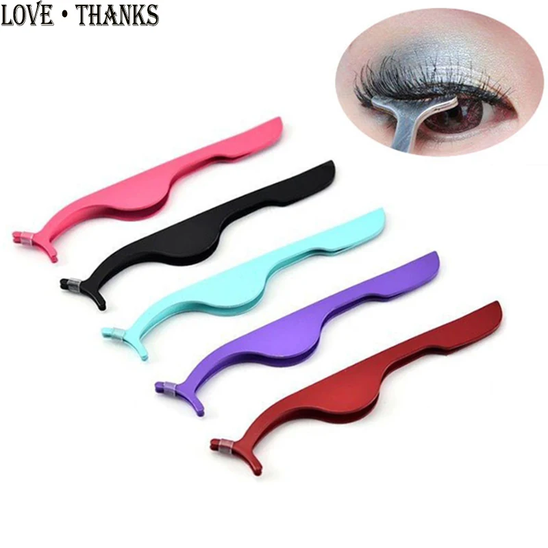 

Hot False Eyelash Tweezers Fake Eye Lash Applicator Eyelash Extension Curler Nipper Auxiliary Clip Clamp Makeup Forceps Tools