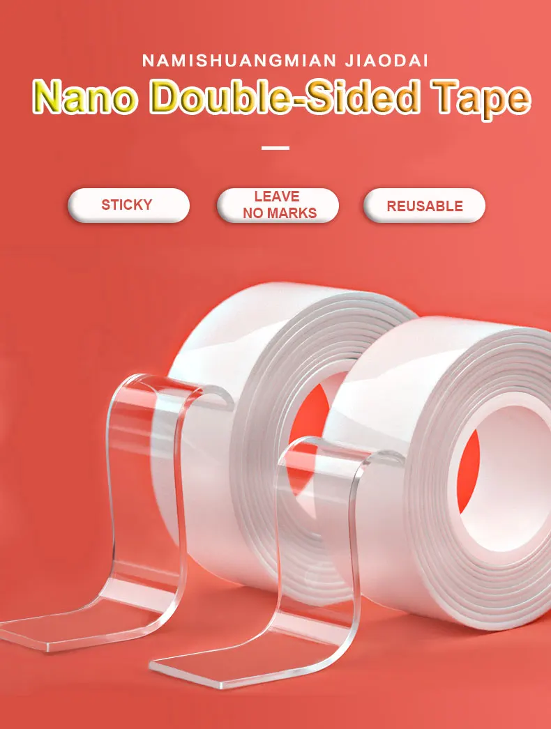 1 2 5m Reusable Nano Free Tape Double Sided Adhesive Tape Washi Tape Notraces Sealing Glue Stickers For Bathroom Home Supplies Tape Aliexpress