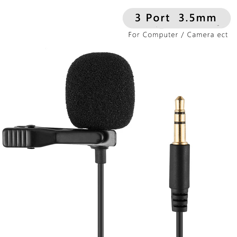 Professional Lavalier Lapel Microphone Omnidirectional Condenser Mic for ios Android Smartphone Recording for Interview Video podcast microphone Microphones