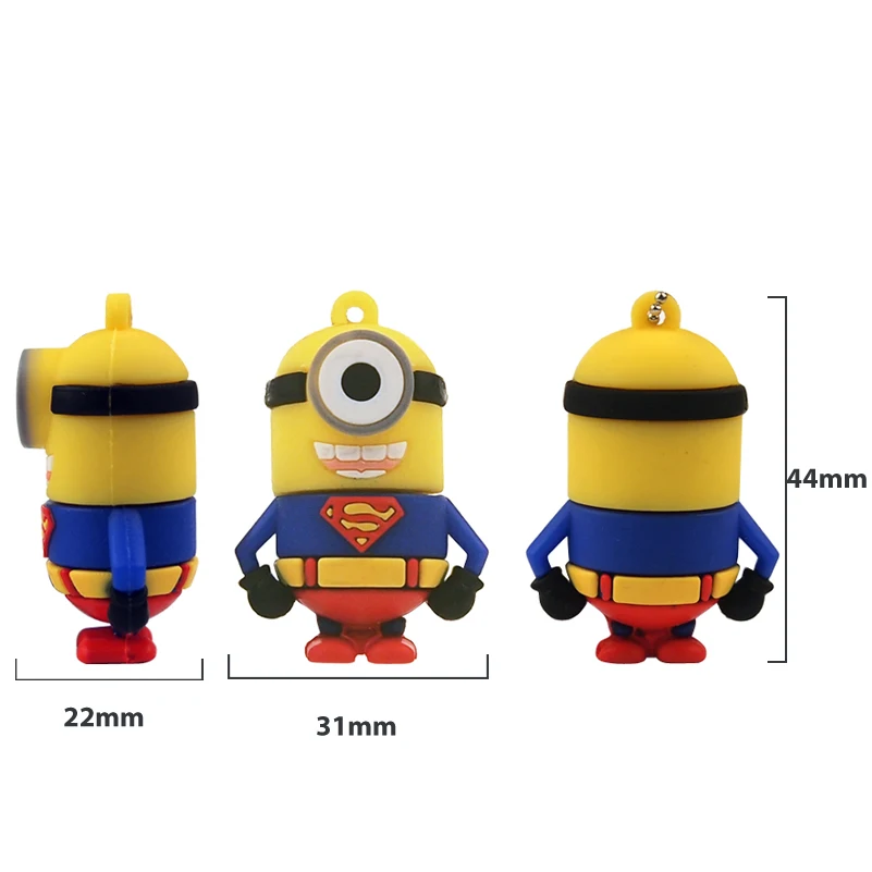 Новый силиконовый мультяшный маленький желтый человек Супермен Usb флеш