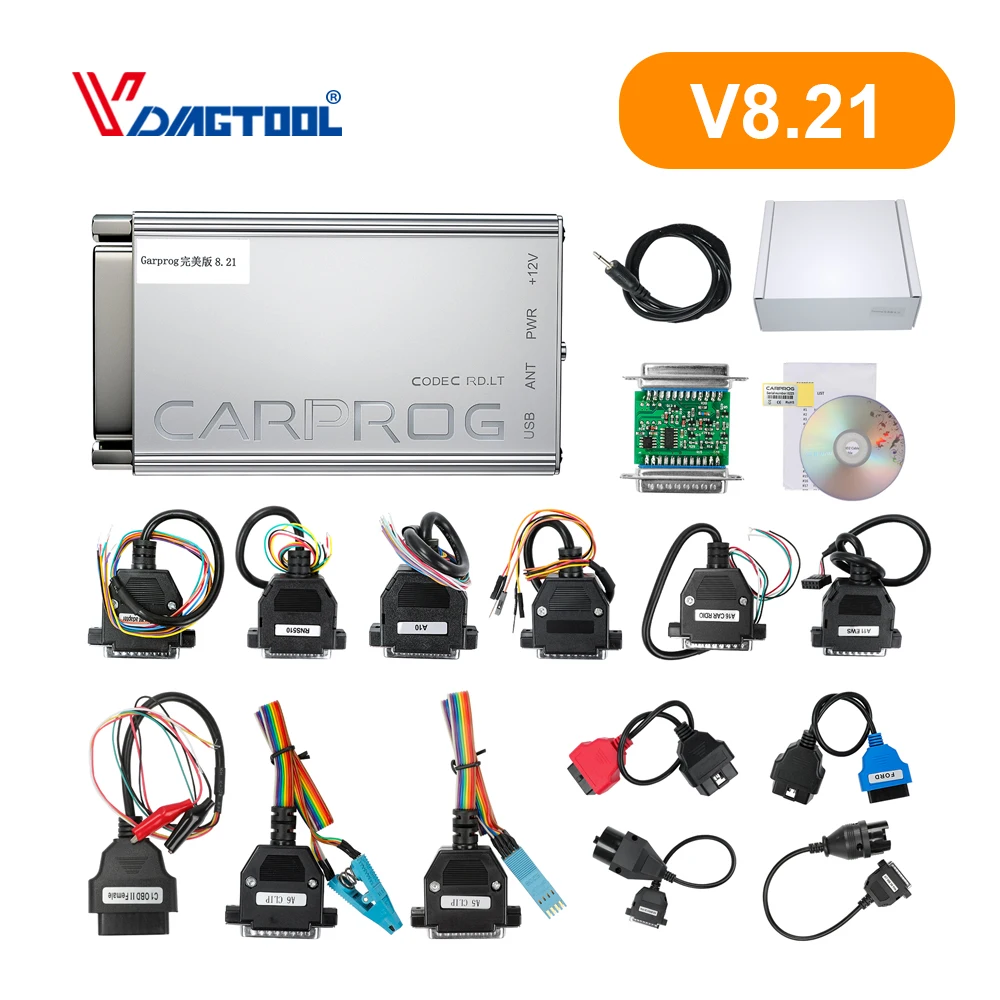 Инструмент для тюнинга и ремонта автомобиля Carprog V8.21 программатор с 21 адаптером