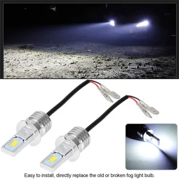 

2pcs H3 80w 1100lm Car Led Headlight Kit Conversion Globes Fog Lights Beam 6000k Led Lamps Bulbs For Super Bright #YL1
