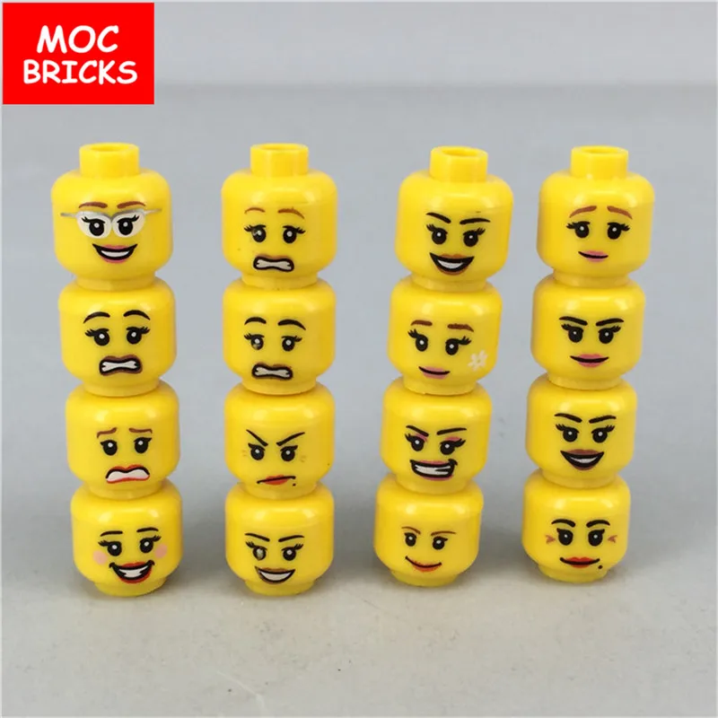 Распродажа кубики MOC Figure Face для мальчиков и девочек развивающие строительные