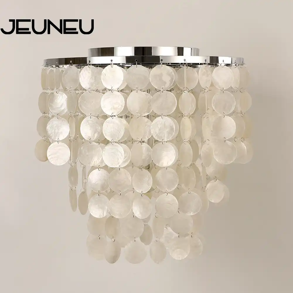 moderne diy chrom kreis natürliche weiße farbe muschel lampe e27 * 3  glühbirnen decke licht für küche wohnzimmer schlafzimmer