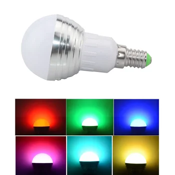 

RGB Color Changing Spotlight LED RGB Bulb E14 E27 LED Lamp Remote Light 24 Key Controller For Home Decoration