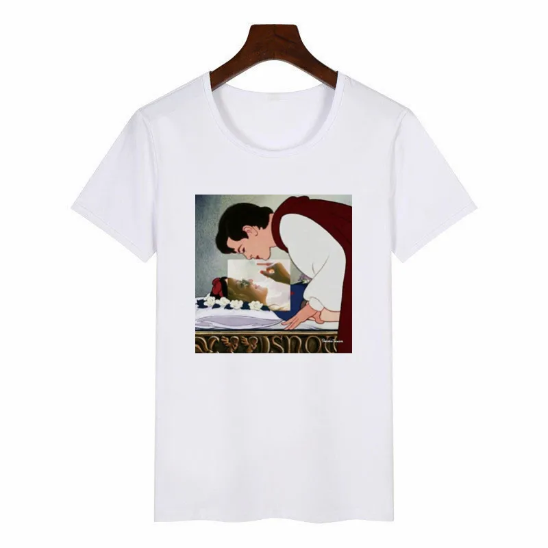 Женская забавная футболка в стиле Харадзюку, пародия, принцесса, круглый вырез, сука, панк, футболка с принтом, повседневная, короткий рукав, женская футболка - Цвет: P1823F-white
