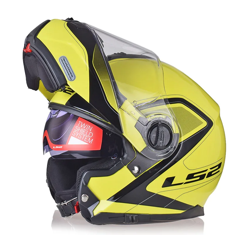 CIVIK Hi-Viz Yellow LS2 Touring высококачественный мотоциклетный шлем FF325 Строб дороги модульный CIVIK зоны шлемы Capacete Cascos Casques - Цвет: CIVIK Hi-Viz Yellow