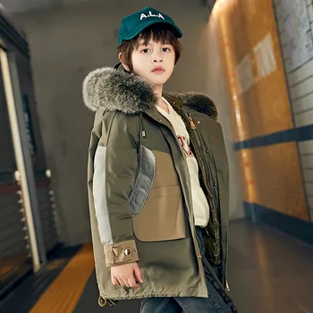 

Children down jacket, 2019 new boy cuhk children living in han edition with thick white duck down jacket wholesale