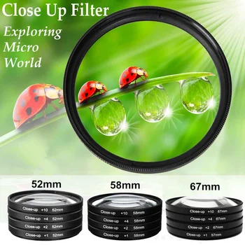 

NEW 52/58/67mm Macro Close Up Lens filter +1+2+4+10 Filter Kit for canon for nikon for sony for pentax for DSLR Digital Camera