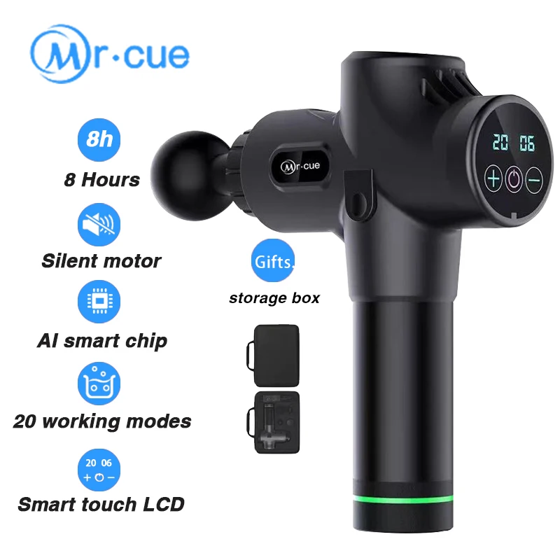 Black US Plug Type Пистолет для массажа мышц, массажер для глубоких тканей, терапия, пистолет для упражнений, облегчение боли в мышцах, коррекция фигуры, восстановление мышц - Цвет: Black US Plug Type
