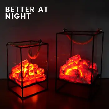 

New Halloween Simulation Charcoal Fireplace Wind Flame LED Lamp Scene Decoration Christmas Halloween Party Decoration Lights