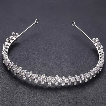 

Accking luxury Ladies Wedding Headpieces cube zircon Bridal Hair Accessories Tiaras Crown Wholesale