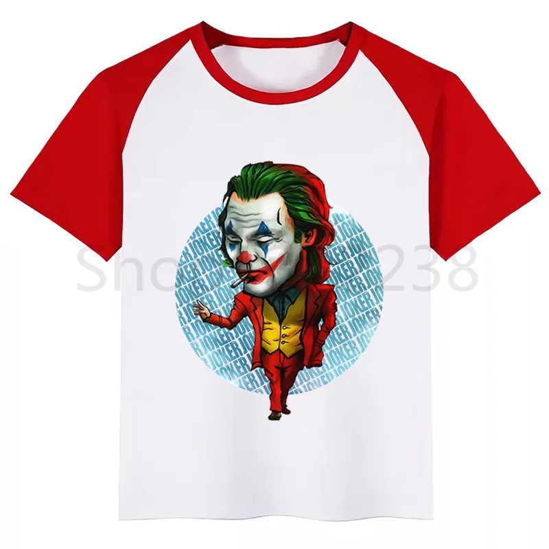 Joker Joaquin Phoenix/Новинка; футболка для мальчиков; рубашки для девочек с милым рисунком; удобная детская футболка с короткими рукавами; Одежда для мальчиков и девочек - Цвет: RedA