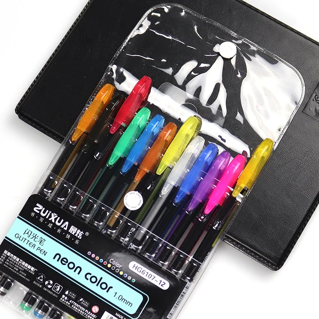 Set De Stylo Gel Paillettes,Fluo,Pastel,Néon,Métallique, Non Toxique 120  Couleur 7445023797729