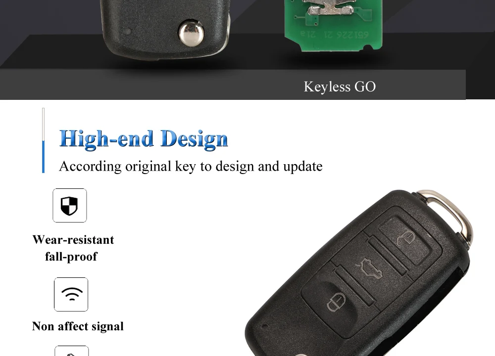 Chiave/Telecomando Per Volkswagen Touareg 434mhz Id46 Chip 1k0959753aa Di Vibrazione A Distanza Pieghevole Auto Fob - Di Keylessgo Completa Di Smart 3 Pulsante Volkswagen - H334f23f1ab4d4541bd0274ef4232085bb