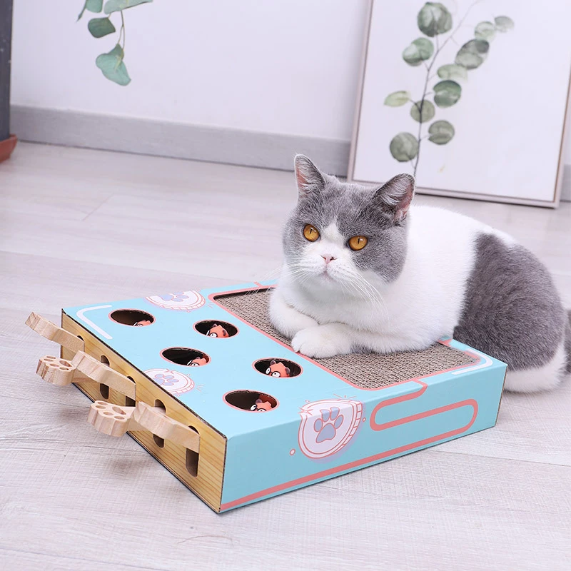 Cat Hunt Toy Hit Gophers Corrugated Paper Pet Scratch Board Cat Interactive Toy Catch Mouse Game For Kitten Cats Pet Accessories Cat Toys Aliexpress