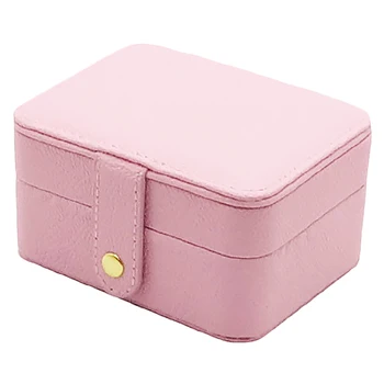 

Jewelry Box Double Layer Jewellery Organizer Small Size Storage Case with Mirror for Ring Ear Stud Necklace