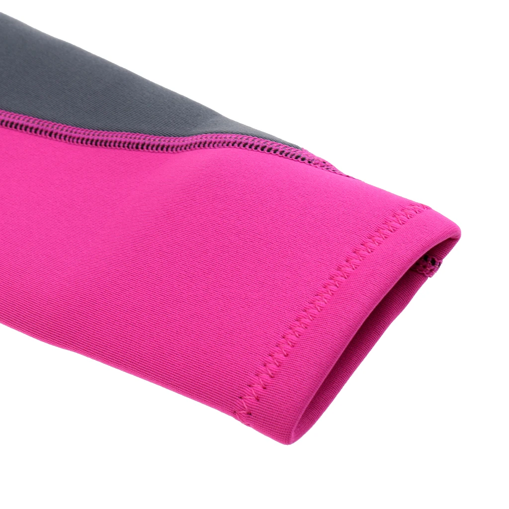 Women 3mm Neoprene Surfing Wetsuit 1-Piece Swimsuit Long Sleeves With Zipper Bikini Style Wetsuit