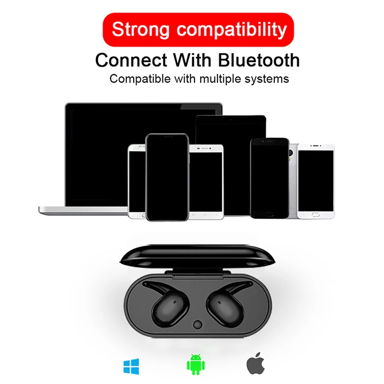 Wireless Earphones Bluetooth 5.0 Stereo Earbuds Headset High-speed Data with Microphone for iOS Android