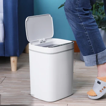 

Automatic Trash Bin Smart Sensor Waste Bin Touchless Induction Mute Garbage Can Office Kitchen Bedroom Waste Bin With Free Bags