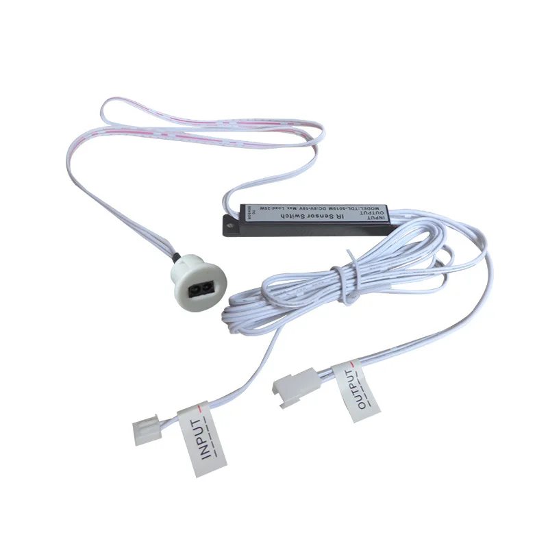 white 60 шт. DC 5 V-24 V ИК ручной волны Сенсор переключатель 5A ручная развертка переключатель 10 см Чувство расстояние 150 см длина провода светильник переключатель - Цвет: white