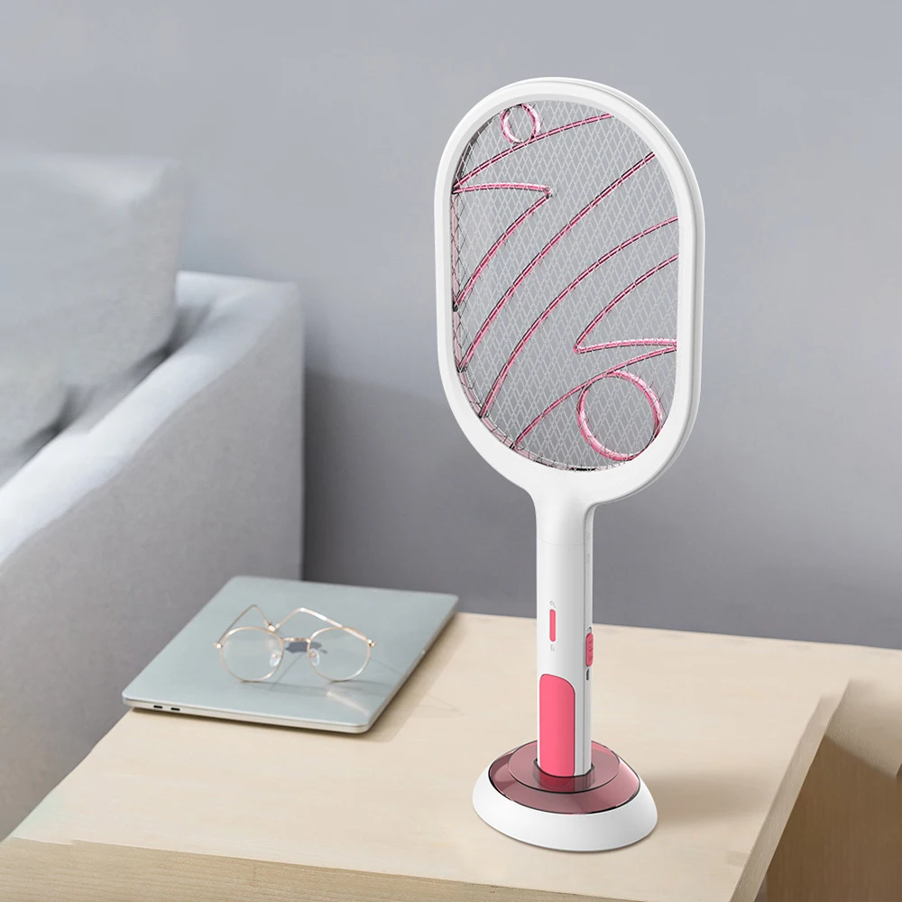 Hot Sale 3000V Electric Insect Racket Swatter Zapper USB 1200mAh Rechargeable Mosquito Swatter Kill Fly Bug Zapper Killer Trap
