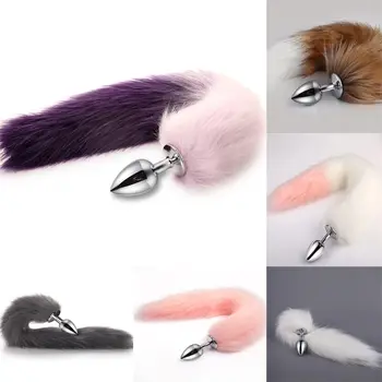 bdSM Dog Fox Tail Anal Plug sexy Toys Metal Fake Furry Butt  BDSM Flirt Anus  For Women role Games Product  Couples 1