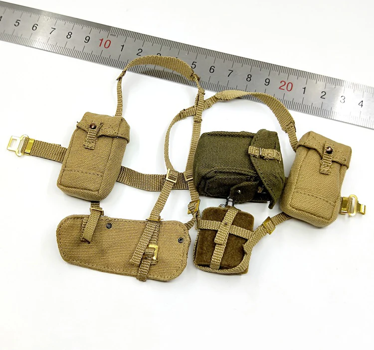 

K80136 1/6 Scale WWII British Airborne Belt and Bags Set Models for 12''Action Figures Bodies Accessories