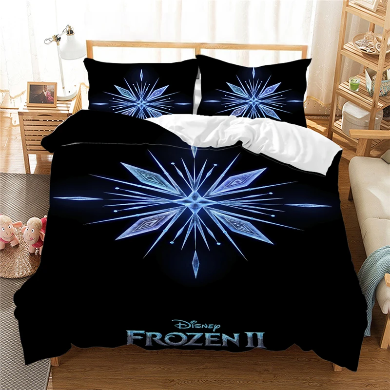 Комплект постельного белья с изображением Анны и Эльзы Frozen2, Комплект постельного белья для девочек, пододеяльник, наволочки, одеяло, Комплект постельного белья s