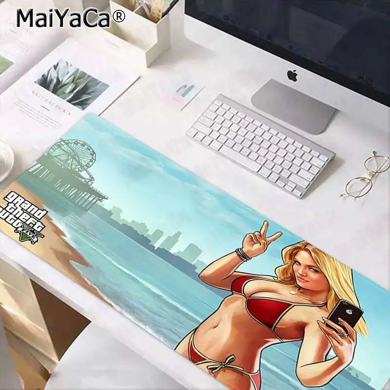 MaiYaCa Подарочный коврик для мальчика GTA 5 пляжный фиксирующий край коврик для мыши игровой коврик большой коврик для мыши клавиатуры коврик - Цвет: Lock Edge 30x80cm