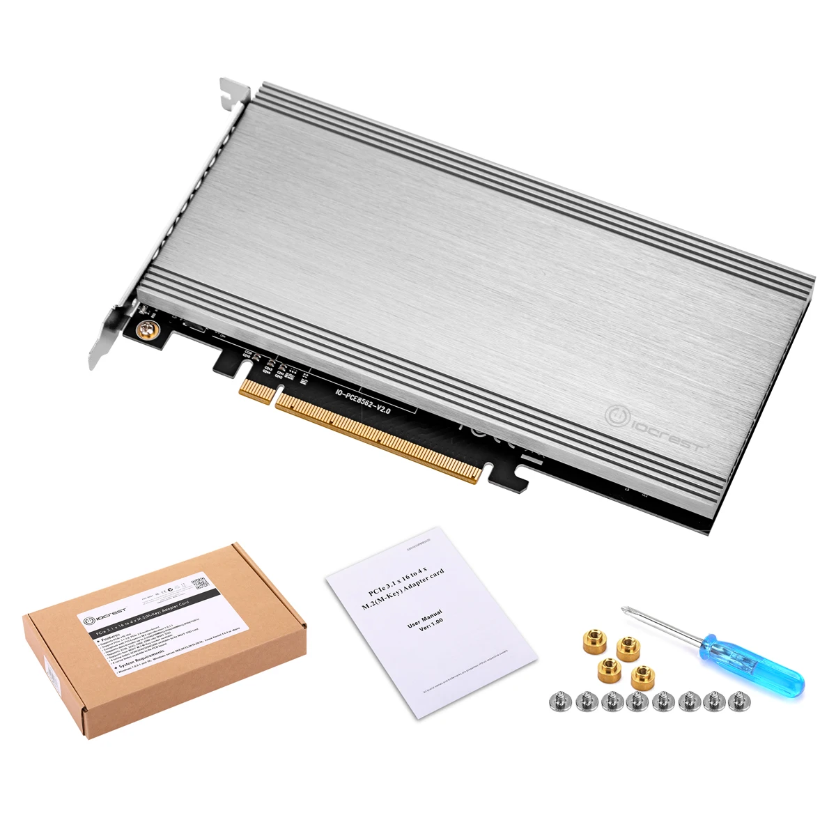 Адаптер PCIE к M2 M.2 NVMe SSD адаптер M2 к PCIE 3,0X16 карта контроллера M ключ 4-портовый независимый PCI Express 3,0x4 пропускная способность