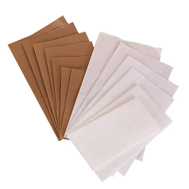 10Pcs kraft paper bags tea food small gift sandwich bread bags for party wedding supplies packaging snacks baking packaging 5