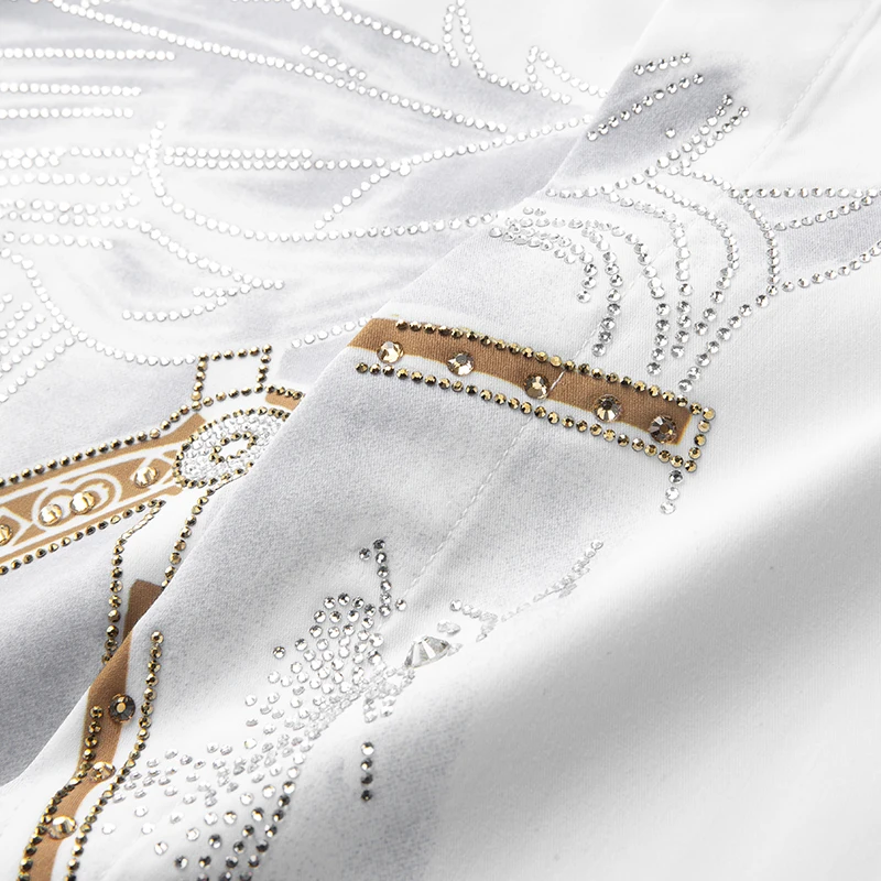 Brand Luxury Rhinestone Men's Autumn Long Sleeve Slim Casual Shirts Business Social Formal Dress Shirts Streetwear long sleeve shirt,men casual shirt