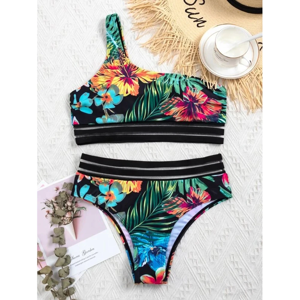 Floral Wrap Swimsuit Women 2 Pieces High Waist Biikini Set Push Up Two Pieces Swimwear 2022 Girl Beach Bathing Suits Bather