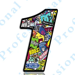 Colorful Number Bomb Skull Vinyl Car Auto Motocross Moto Sport Start Racing Tuning Car Stickers Car Stickers Laptop Trunk