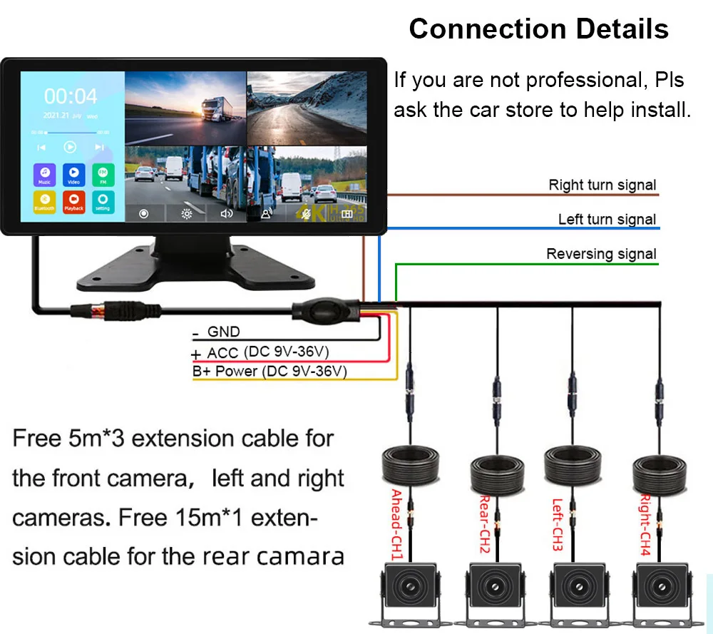 hidden surveillance cameras with audio 10.36 inch IPS Touch Split Screen  AHD Car Monitor 4CH Vehicle DVR MP5 Bluetooth Mobile Phone Cast with Parking Video Recorder outdoor camera system