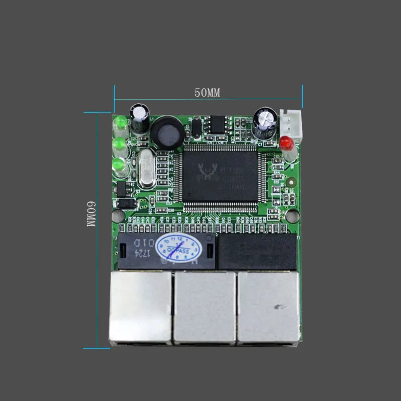 Realtek RTL8306E чипсет 90/180 градусов RJ45 3 порта мини ethernet коммутационная плата Заводская поддержка OEM ODM сетевые переключатели pcb