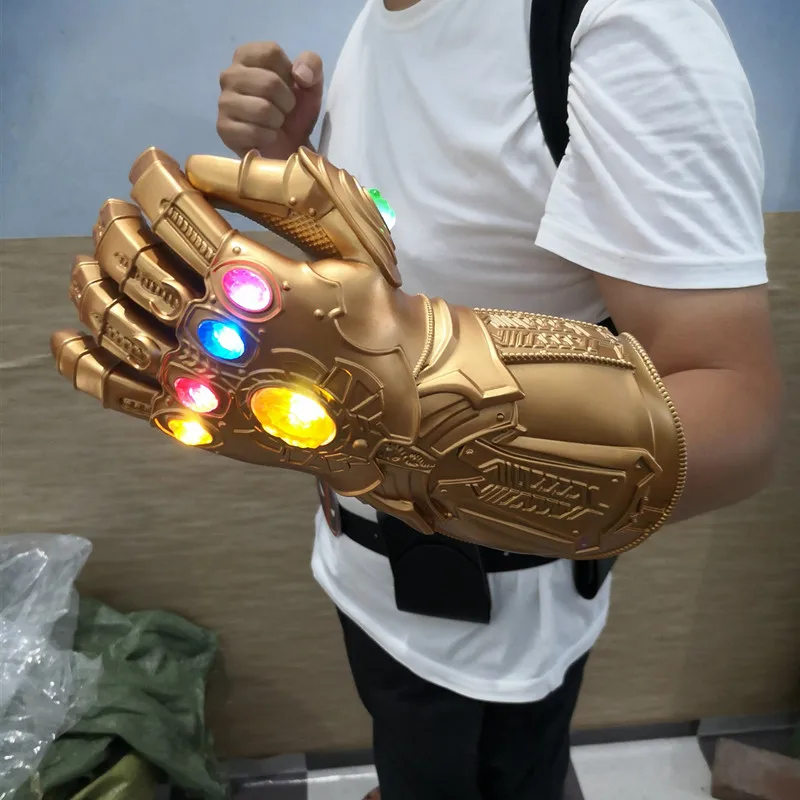 Thanos Infinity Gauntlet Superhero перчатки для косплея Железного Человека СВЕТОДИОДНЫЙ перчатки для детей и взрослых Новинка