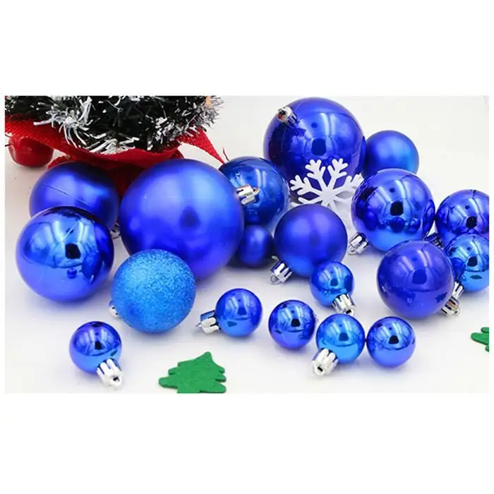 24 шт Рождественские шары для рождественской елки кулон рождественские украшения синий/золотой/фиолетовый/розовый красный/серебристый