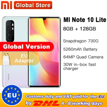 

Global Version Xiaomi Mi Note 10 Lite 128GB 8GB Snapdragon 730G Octa Core Smartphone 5260mAh 6.47" AMOLED 64MP Quad Camera